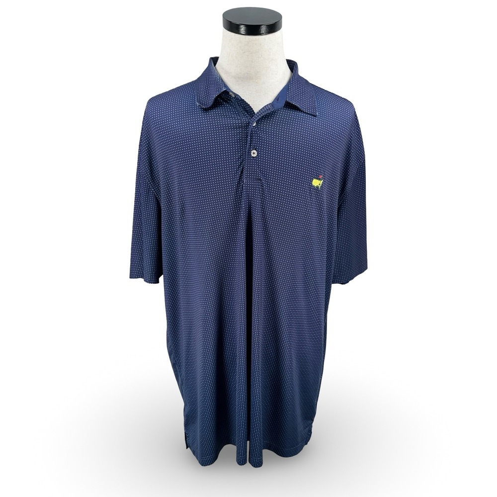 Masters Tech Mens XXL Navy Blue Micro Dot Golf Polo Shirt MT1950-901